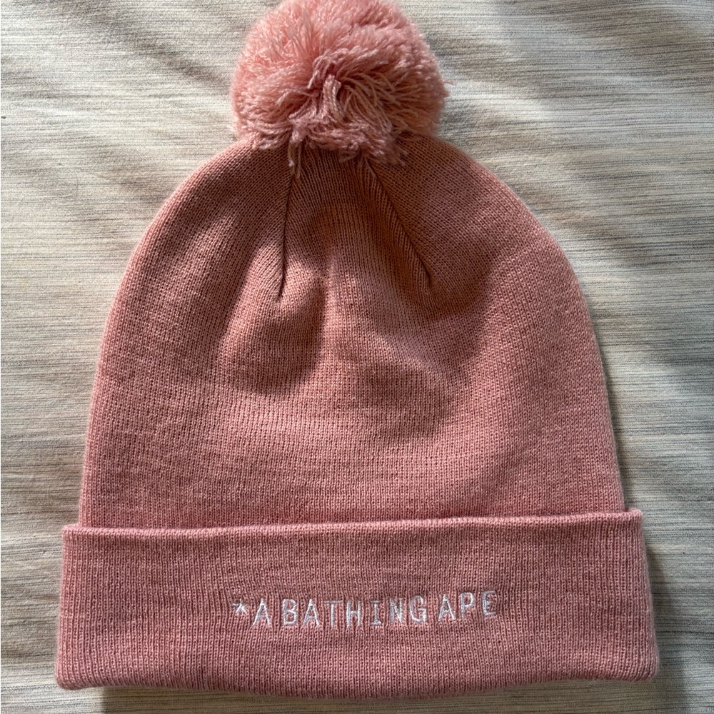 A Bathing Ape Pink Pom-Pom Beanie